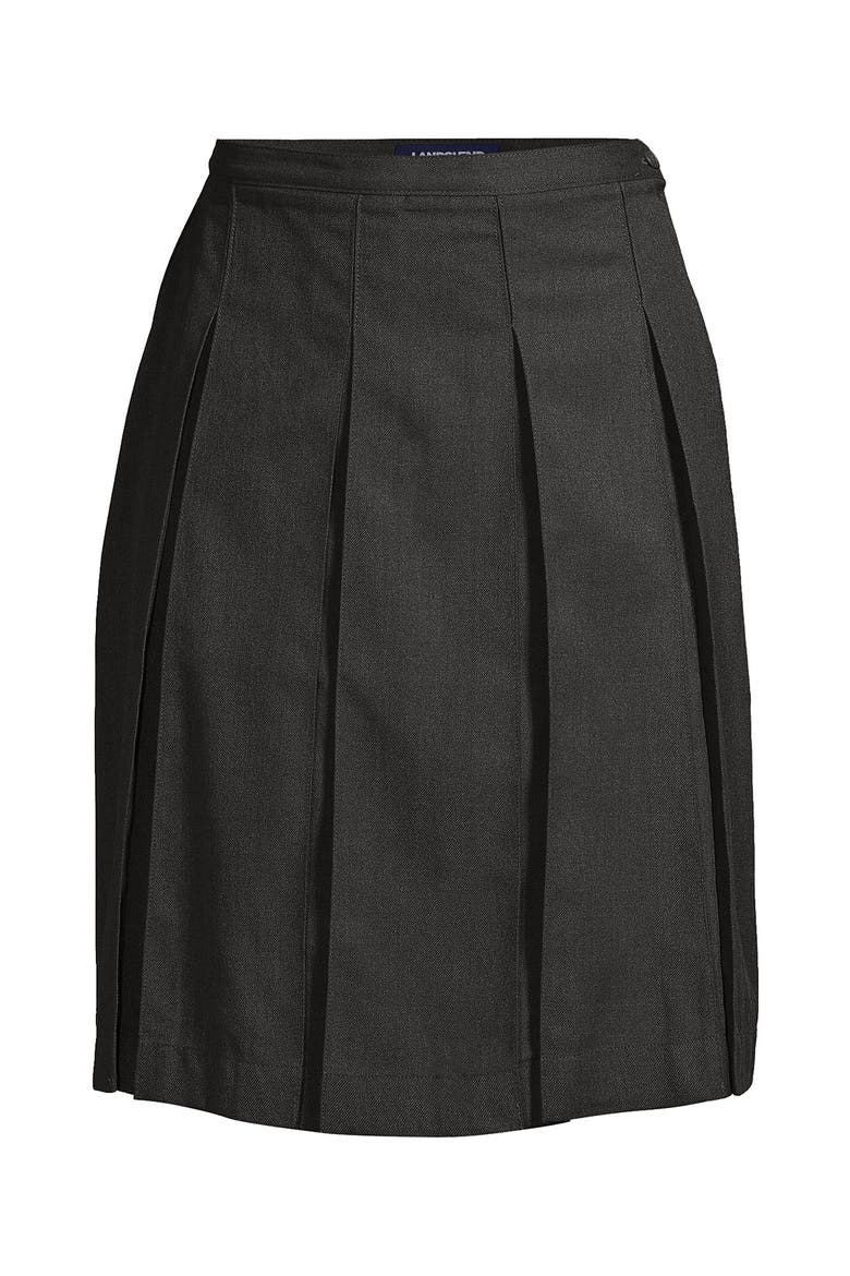 School Uniform  Solid Box Pleat Skirt Below the Knee, Alternate, color, Academic Gray