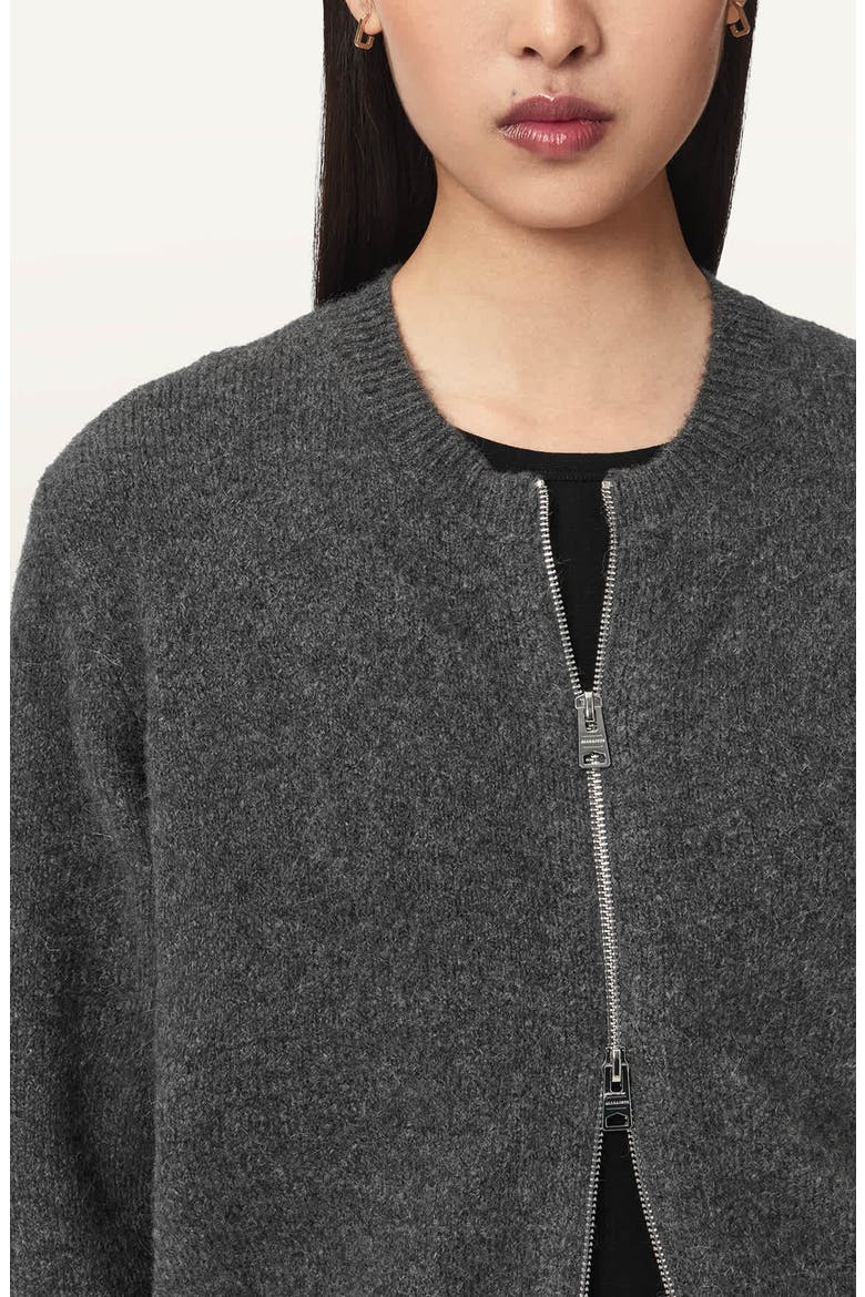 Effie Zip Cardigan, Alternate, color, GREY