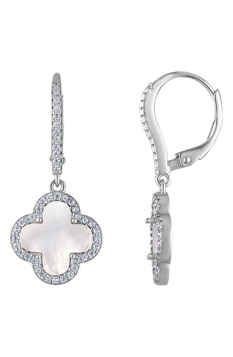 Sterling Silver Quatrefoil Drop Earrings