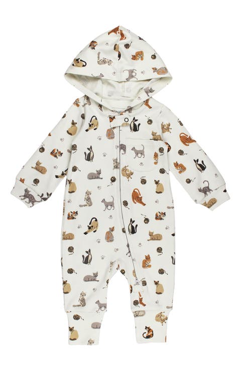 Organic Cotton Hooded Zipper Romper