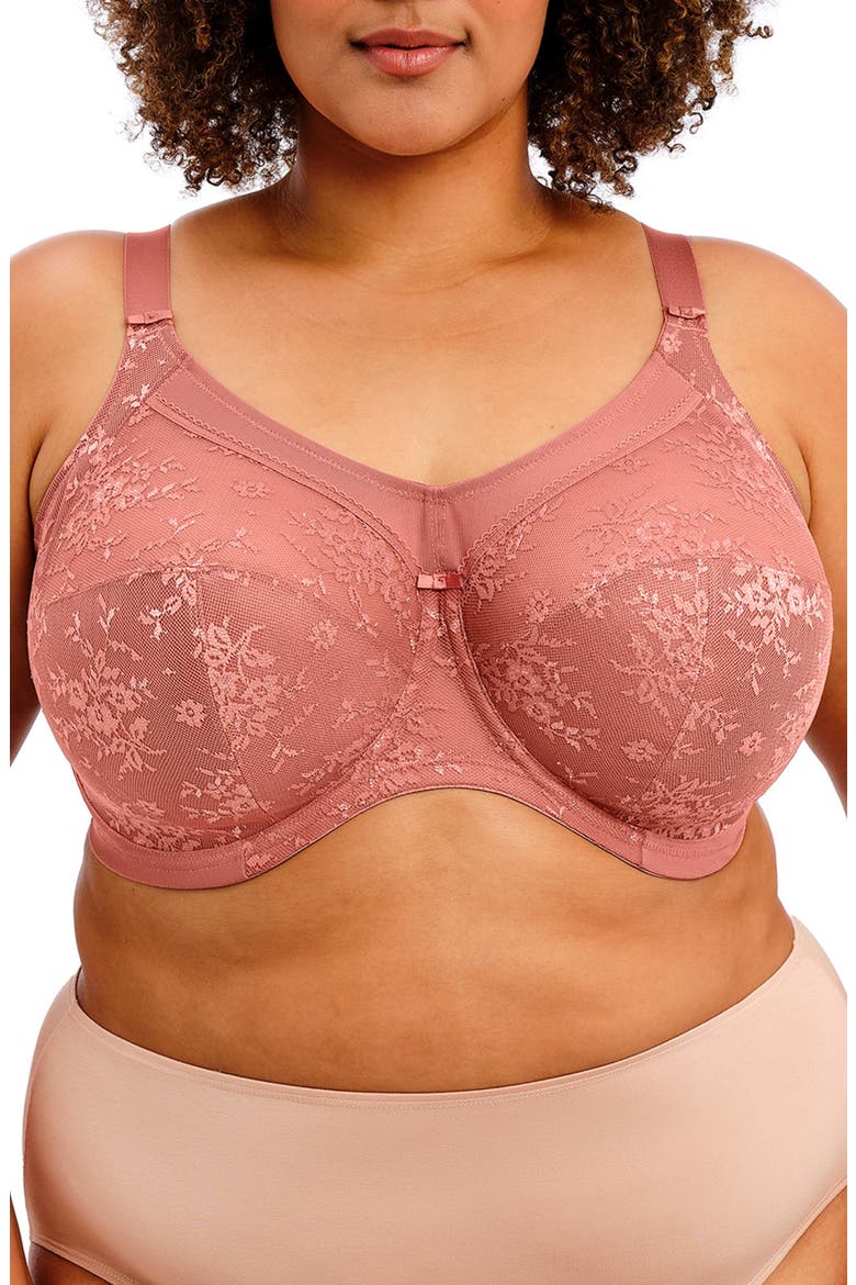 Verity Underwire Full Figure Bra, Main, color, ROSEWOOD