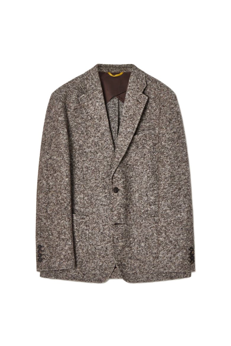 Wright Wool-Cotton Knit Blazer, Alternate, color, Brown/Cream
