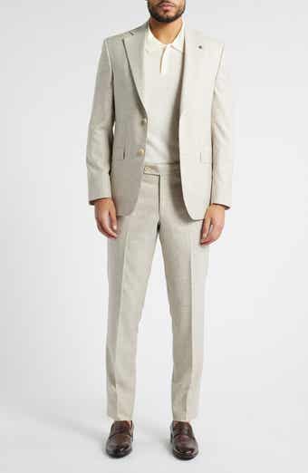 Jack Victor Mason Contemporary Fit Tan Glen Plaid Super 150s Wool Suit