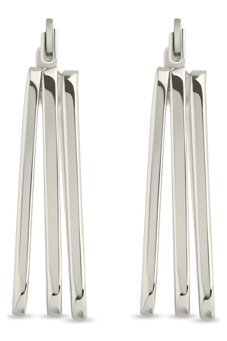 Belinda Layered Square Hoop Earrings, Alternate, color, SILVER