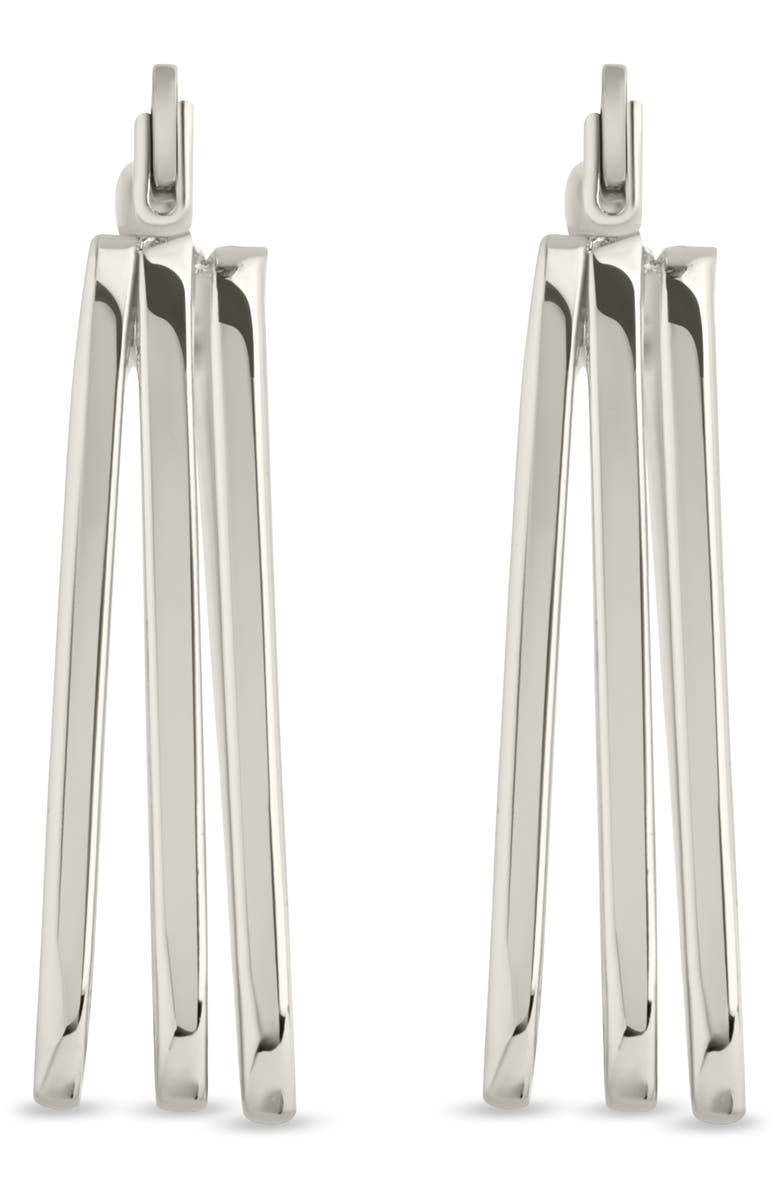 Sterling Forever Belinda Layered Square Hoop Earrings, Alternate, color, Silver