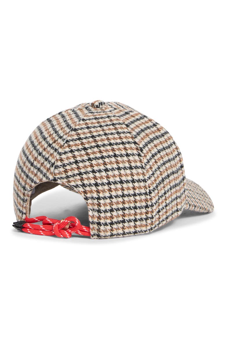 Glen Plaid Bungee Baseball Cap, Alternate, color, DARK BROWN