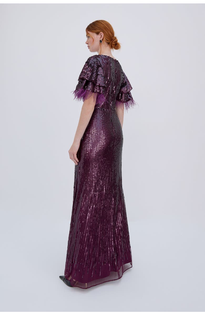 RAISHMA Selene Burgundy Gown, Alternate, color, Purple