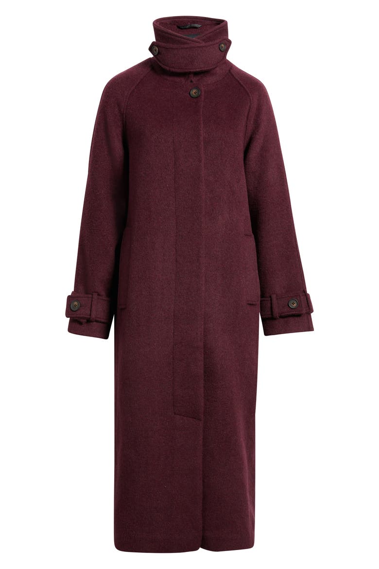 Relaxed Double Breasted Coat, Alternate, color, CHERRY LACQUER