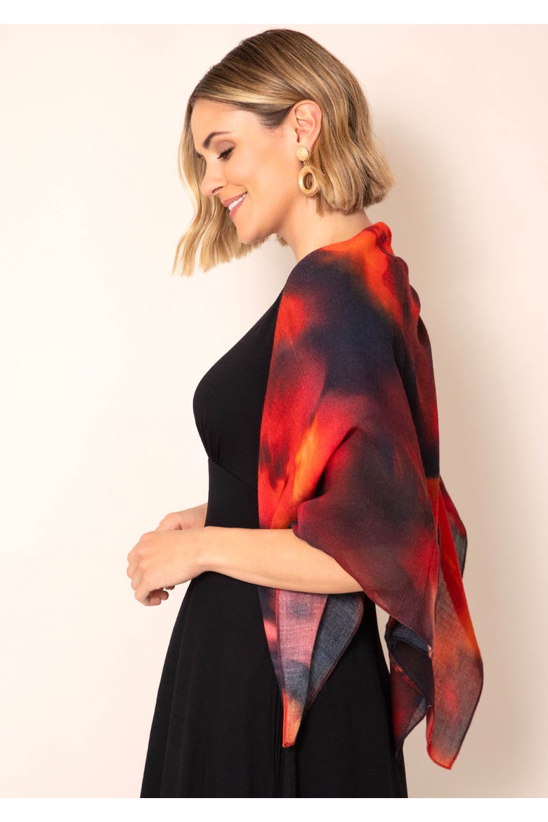 Minerva Silk Wool Scarf, Alternate, color, Midnight Ember