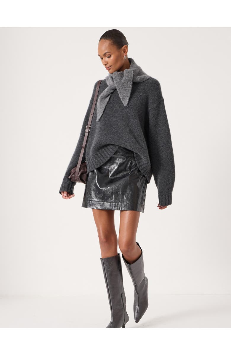 Hush Crackle Patent Mini Skirt, Alternate, color, Black