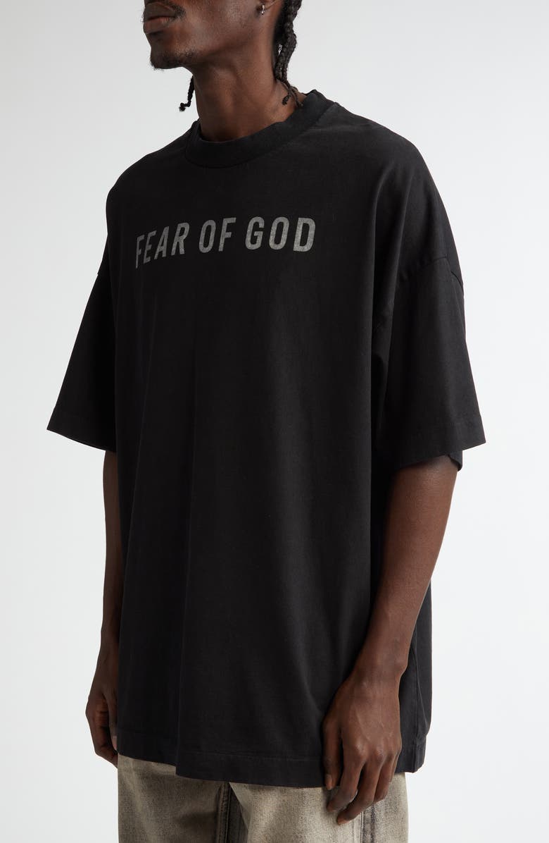 Fear of God Oversize Logo Graphic T-Shirt, Alternate, color, Black