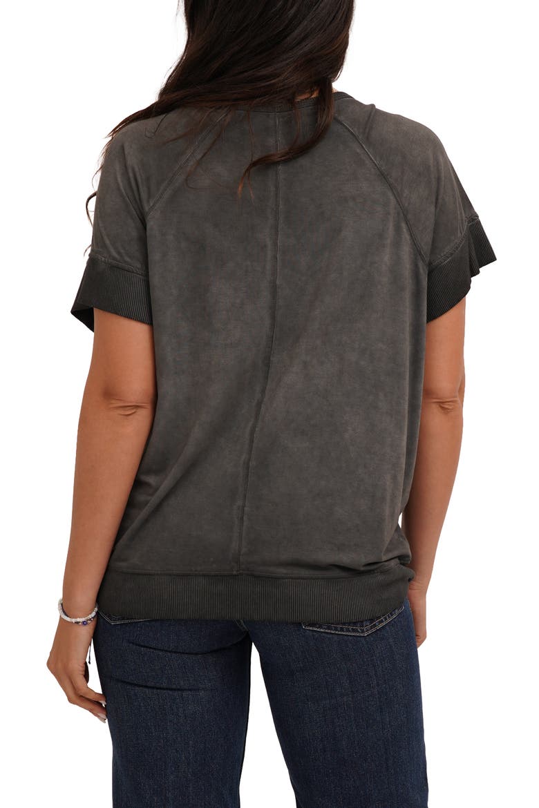 Raglan Sleeve Crewneck T-shirt, Alternate, color, BLACK