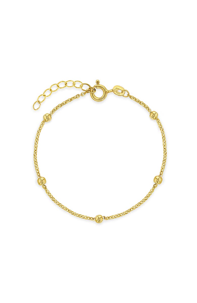 In Season Jewelry 14k Tiny Polished Satellite Bracelet, Main, color, Gold