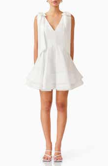 Elliatt Kalani Bow Shoulder Fit & Flare Minidress