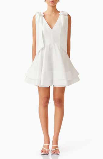 Elliatt Kalani Bow Shoulder Fit & Flare Minidress