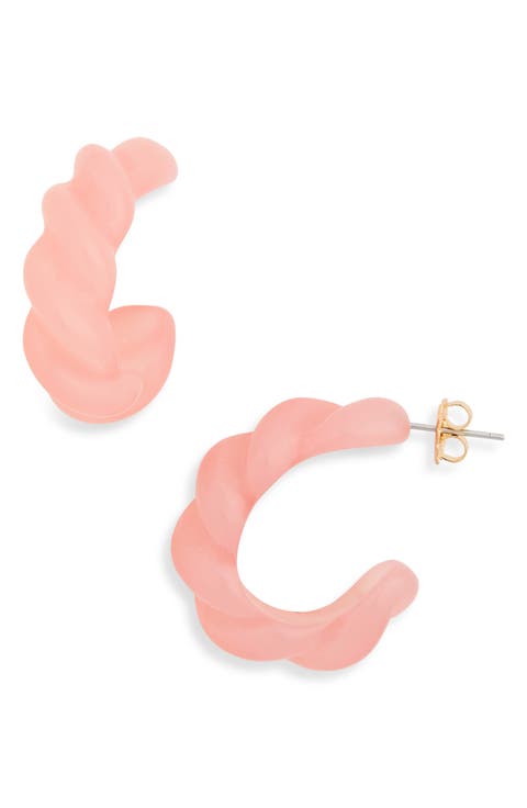 Resin Twist Hoop Earrings