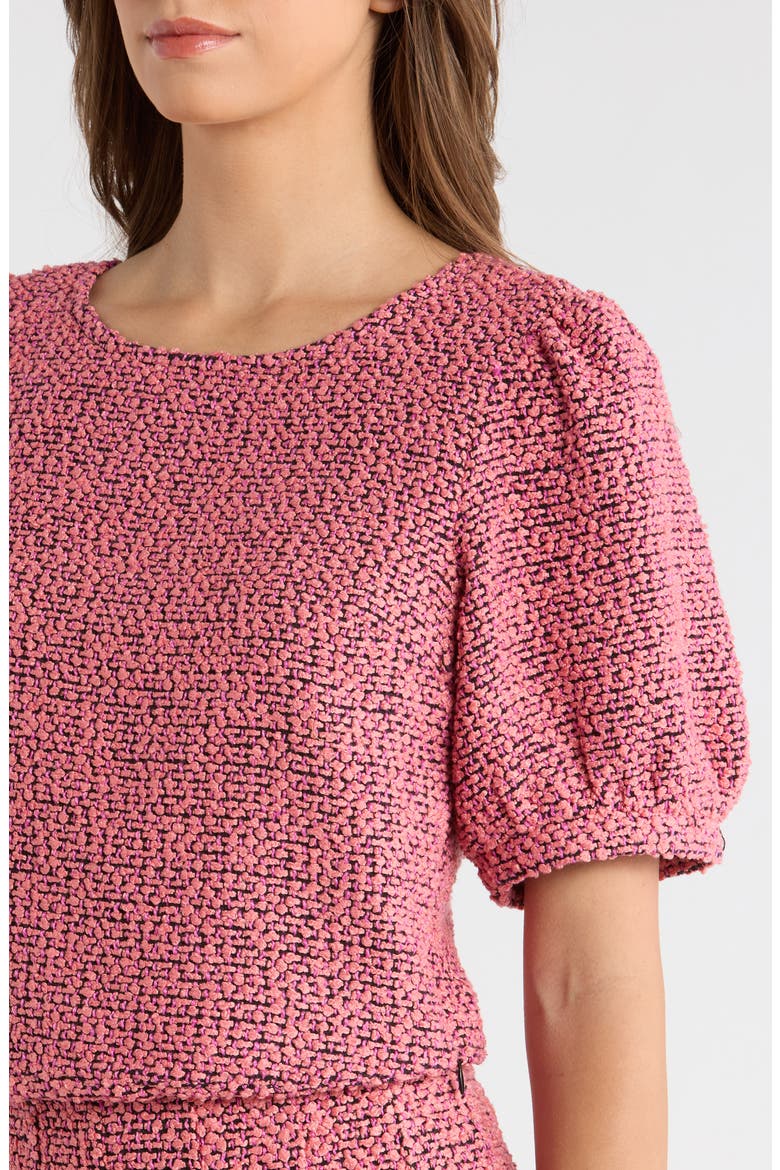Crop Tweed Top, Alternate, color, CORAL-MUL