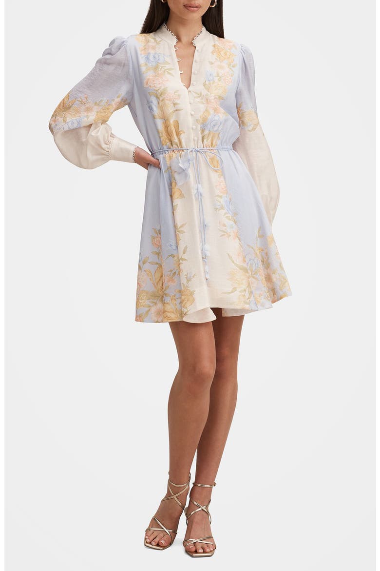 Shyla Floral Long Sleeve Dress, Main, color, BLUE MERCIA FLORAL