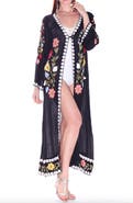 RANEES Floral Embroidered Cotton Duster