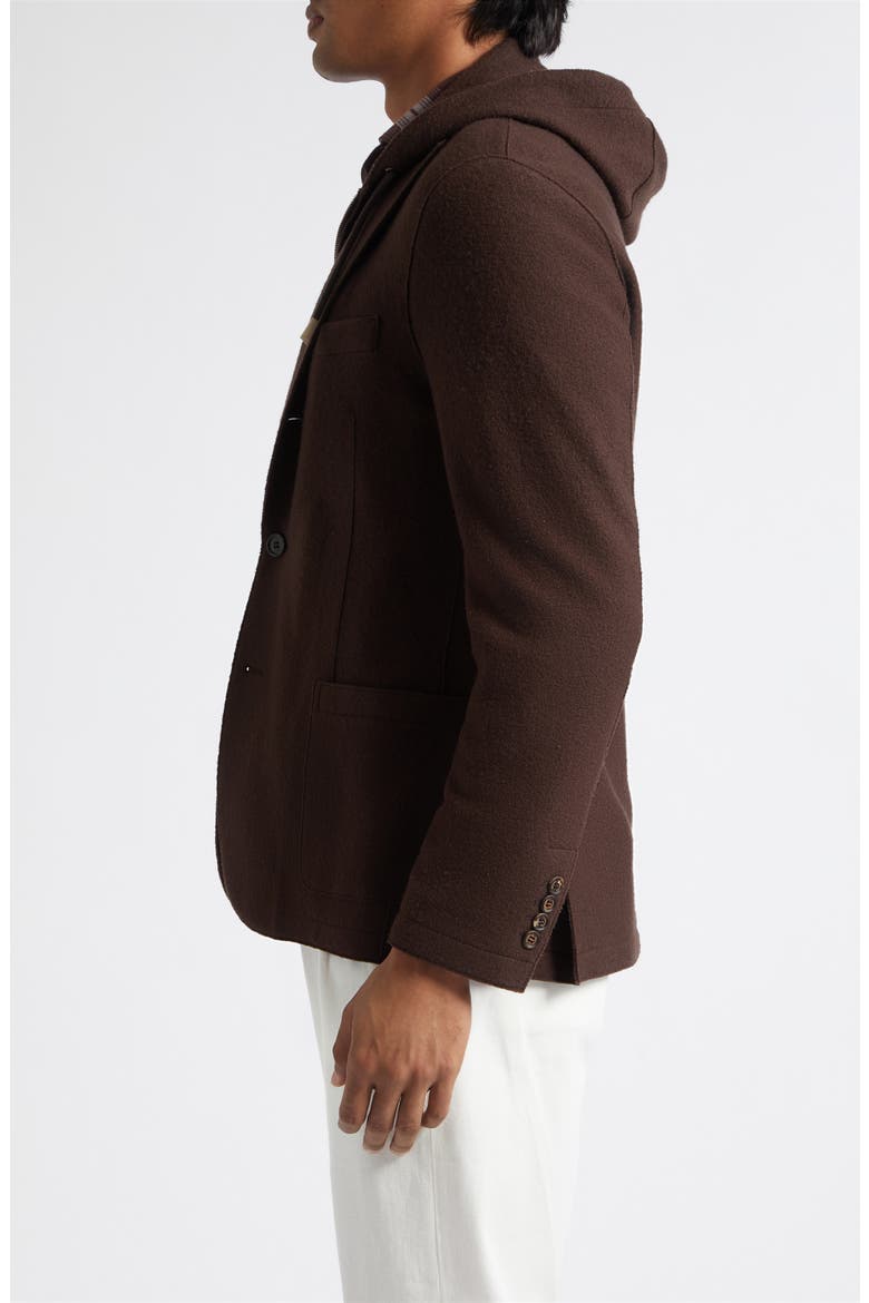 Wool Sport Coat with Hoodie Bib, Alternate, color, 05 BROWN