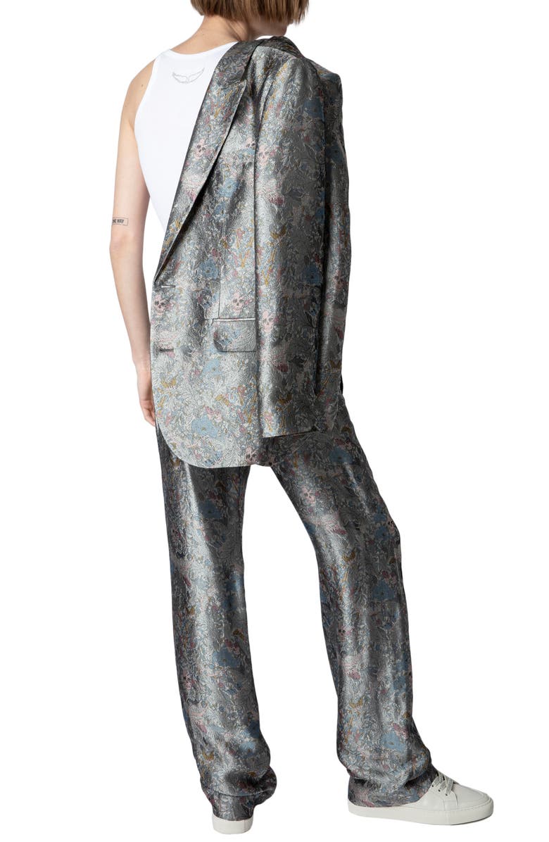 Zadig & Voltaire Pomy British Flowers Jacquard Drawstring Pants, Alternate, color,