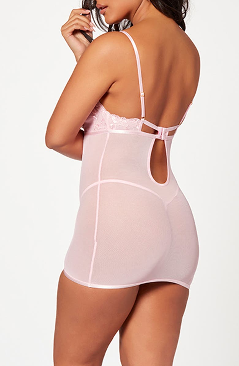 Seven ‘til Midnight Embroidered Chemise Slip & Panty Set, Alternate, color, Pink