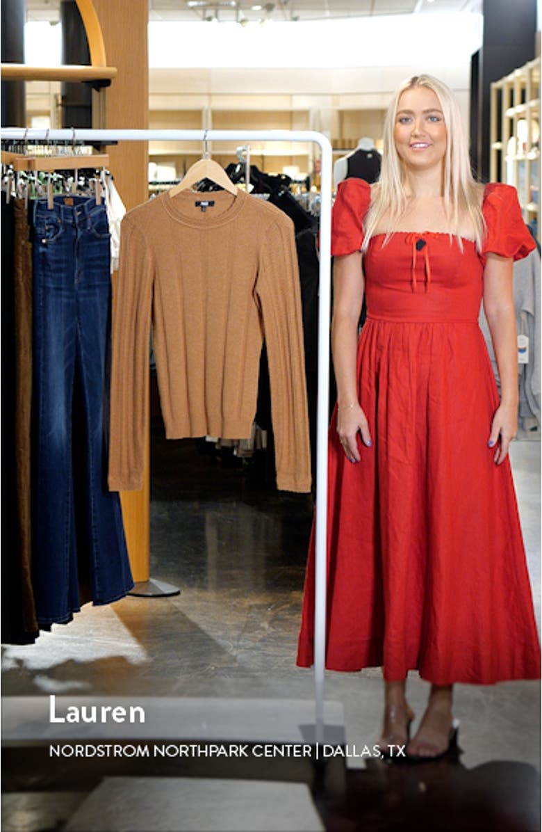 Claire Pointelle Organic Cotton Blend Crewneck Sweater, sales video thumbnail