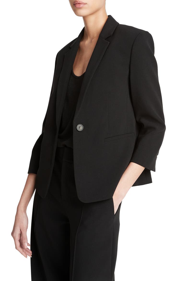 Shrunken Blazer, Alternate, color, BLACK