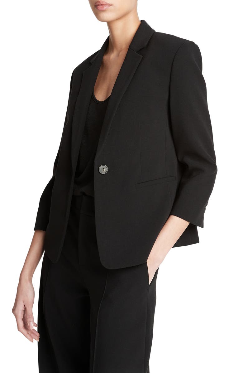Vince Shrunken Blazer, Alternate, color, Black