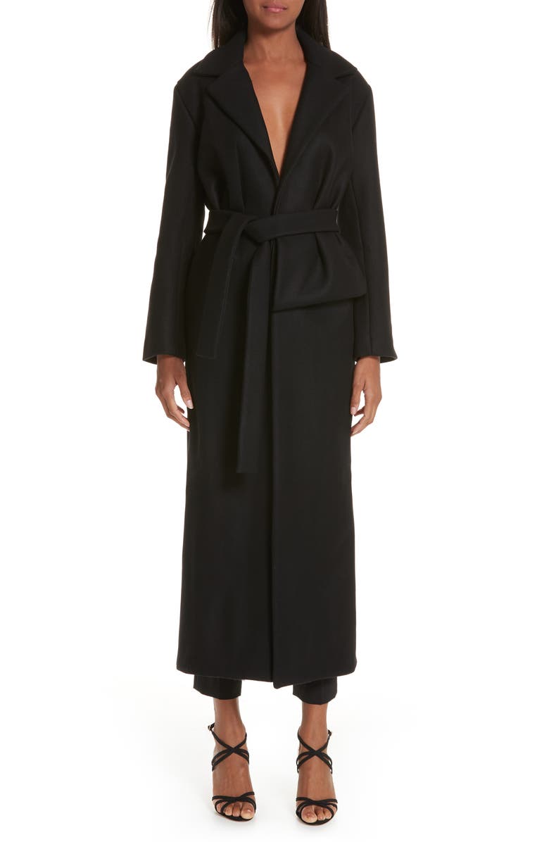 Jacquemus Le Manteau Aissa Belted Wool Blend Coat, Main, color, 