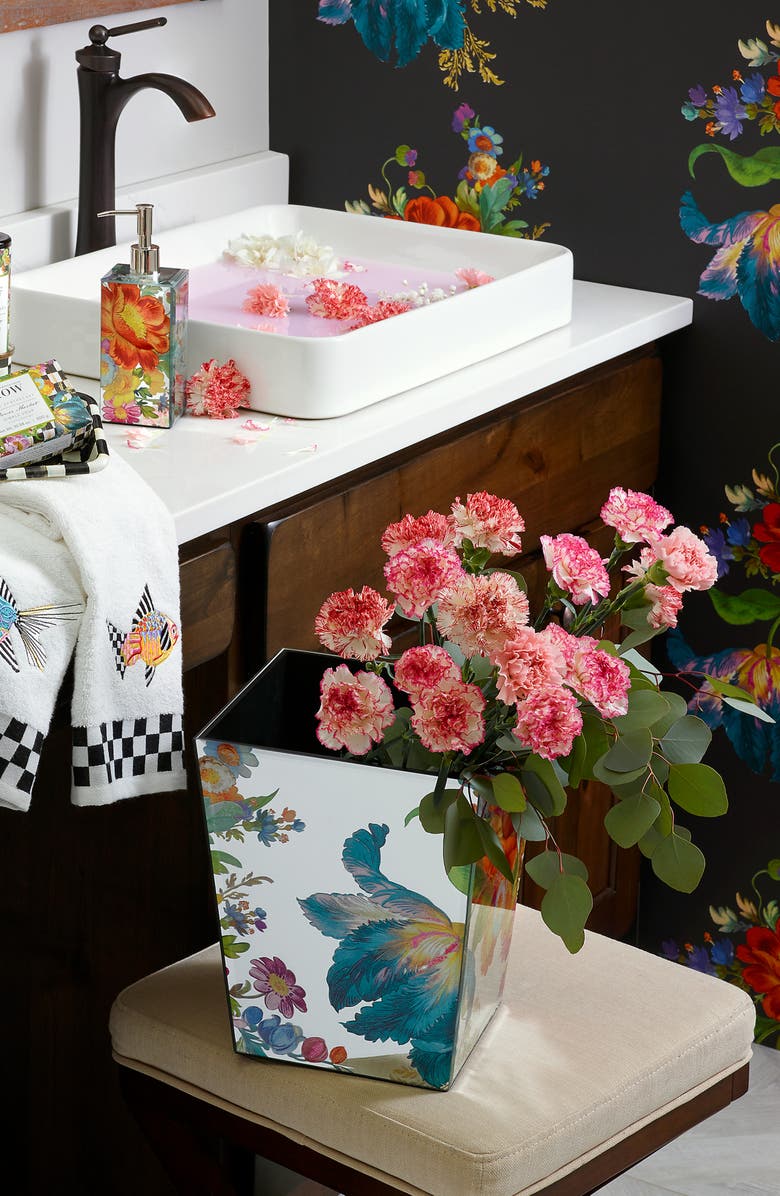 MACKENZIE CHILDS Flower Market Waste Bin, Alternate, color, Multi