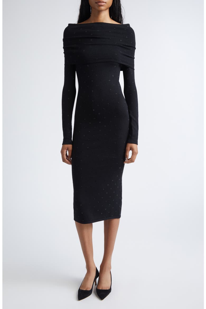 Madatti Crystal Embellished Two-Piece Sweater Dress, Main, color, BLACK