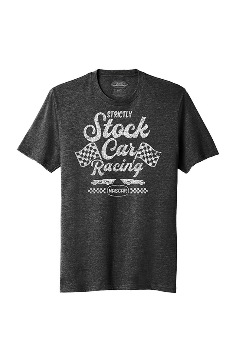 E2 APPAREL Men's Heather Black NASCAR Stock Car Tri-Blend T-Shirt, Alternate, color, Heather Black