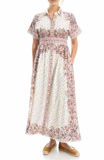 MAX STUDIO Short Sleeve Maxi Shirtdress