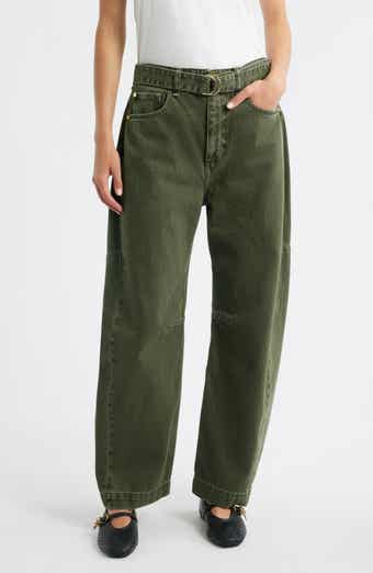 Charlie Belted Super High Waist Ankle Barrel Jeans