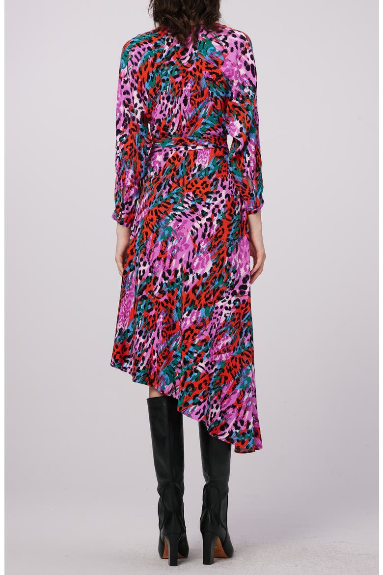 Eloise Leopard Print Faux Wrap Dress, Alternate, color, BAD HABIT SM