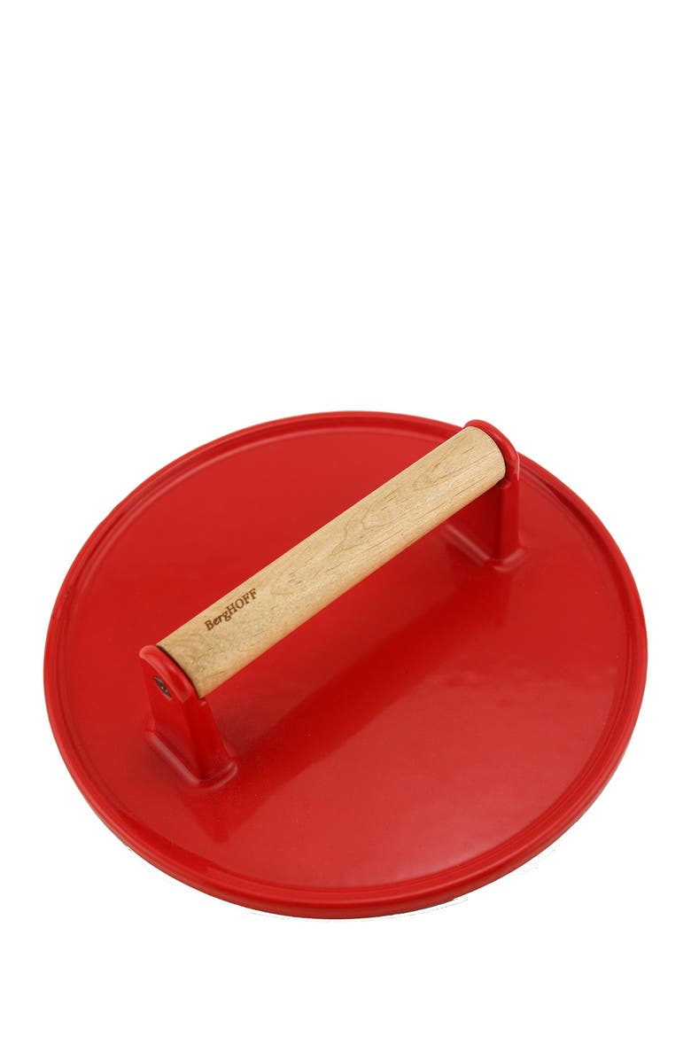 BergHOFF Cast Iron Red 9" Steak Press, Main, color, Red