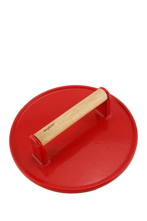 Cast Iron Red 9" Steak Press