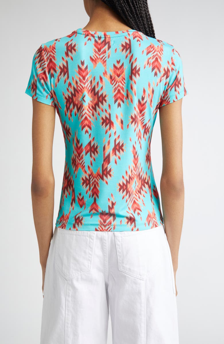 L'AGENCE Ressi Ganado Print T-Shirt, Alternate, color, Pool Blue Mt Ganado Print