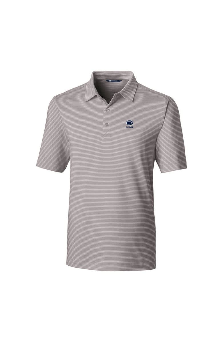 Cutter & Buck Men's Cutter & Buck  Gray Penn State Nittany Lions Alumni Logo Forge Pencil Stripe Stretch DryTec Polo, Alternate, color, 