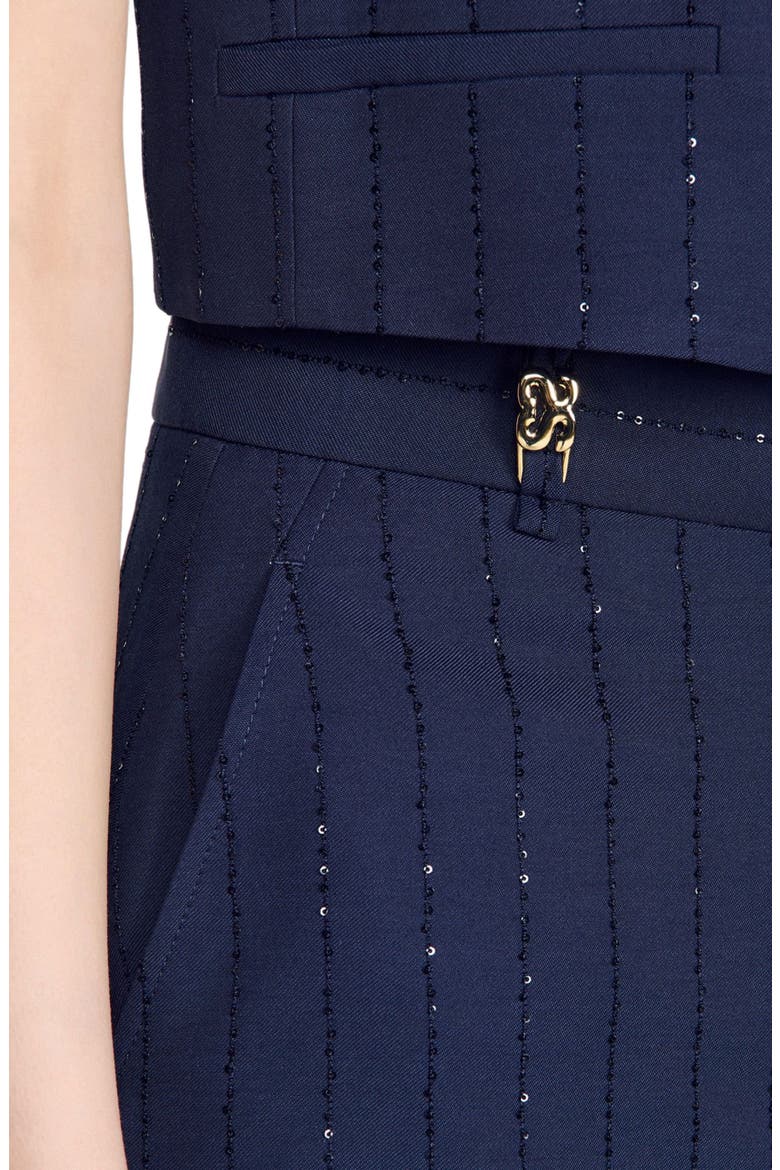 Striped sequin skort, Alternate, color, Dark navy