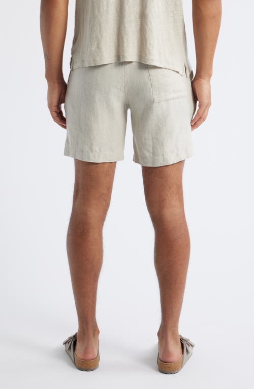 Alex Crane Bo Linen Drawstring Shorts In Bone