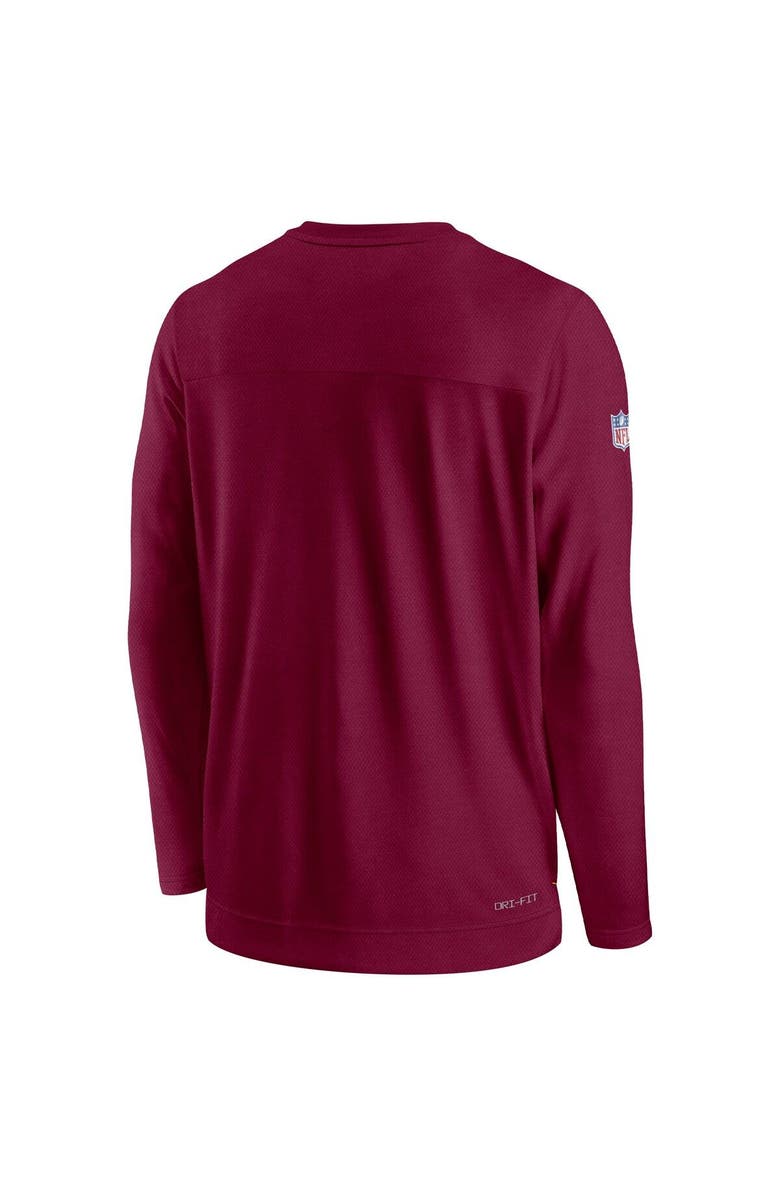 Nike Men's Nike Burgundy Washington Commanders Sideline Lockup Performance Long Sleeve T-Shirt, Alternate, color,