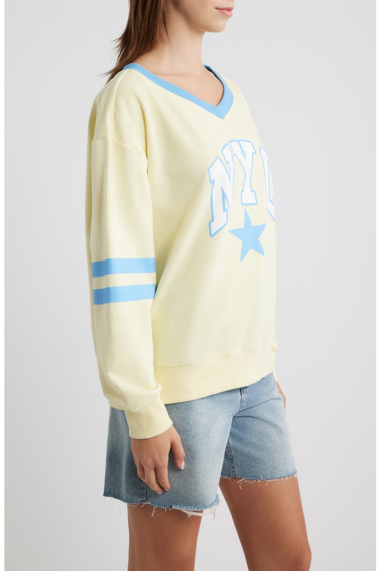 NYC Star Sweatshirt, Alternate, color, PASTEL YELLOW