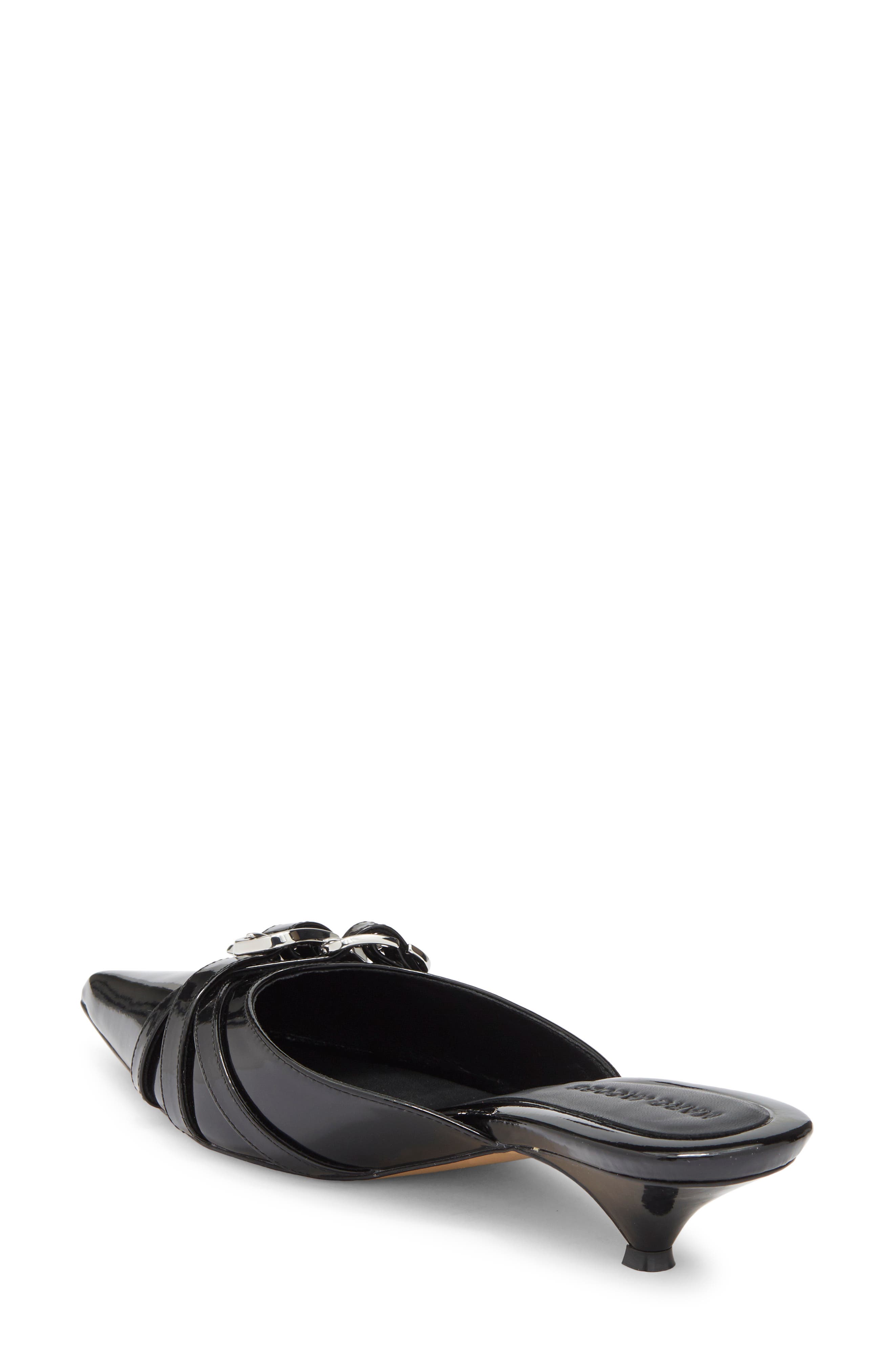Emma Kitten Heel Mule, Alternate, color, BLACK