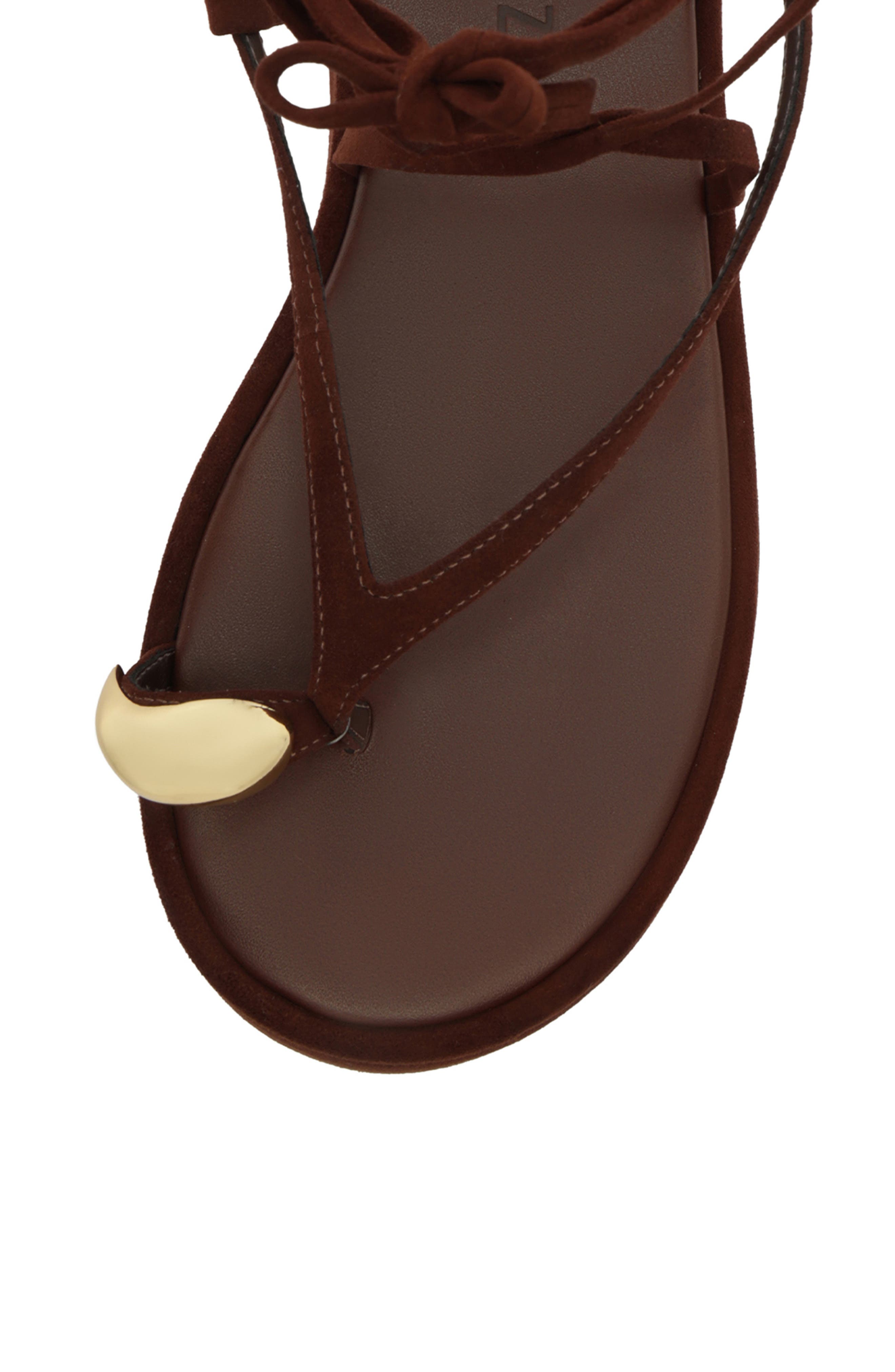 Schutz Zadie Wraparound Sandal, Alternate, color, Chestnut Brown