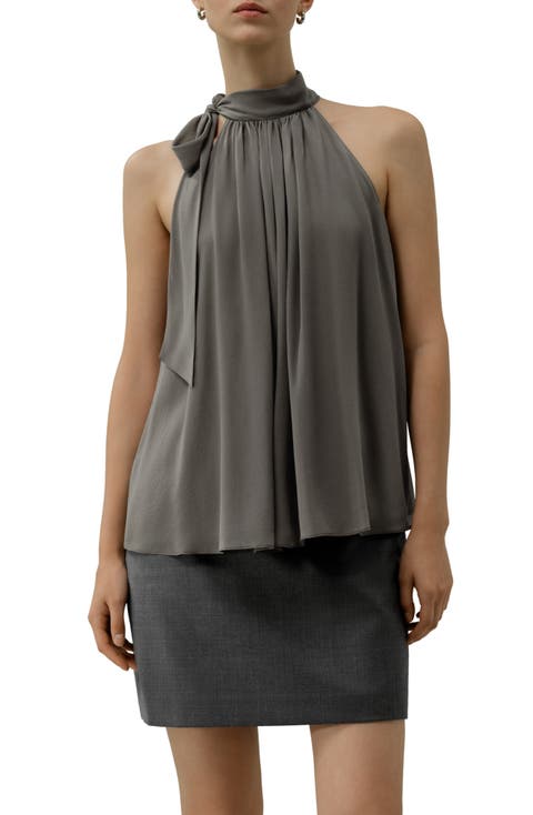 Women's Silk Georgette Tie-Neck Blouse
