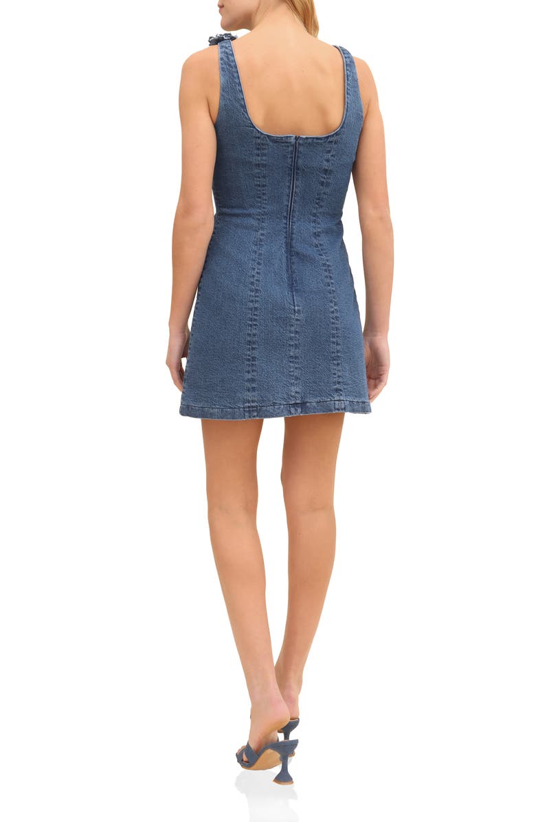 Avec Les Filles Rosette Denim Dress, Alternate, color, Monarch Wash