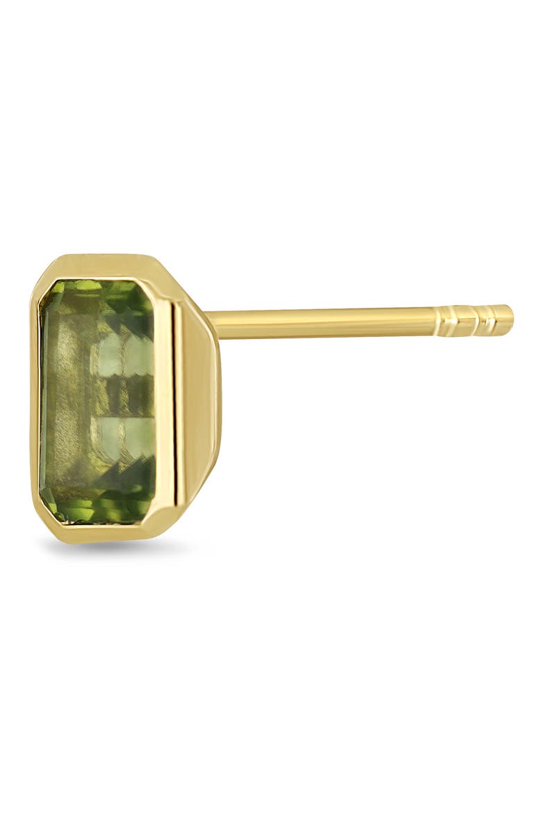 14K Gold Peridot Stud Earrings, Alternate, color, 14K YELLOW GOLD