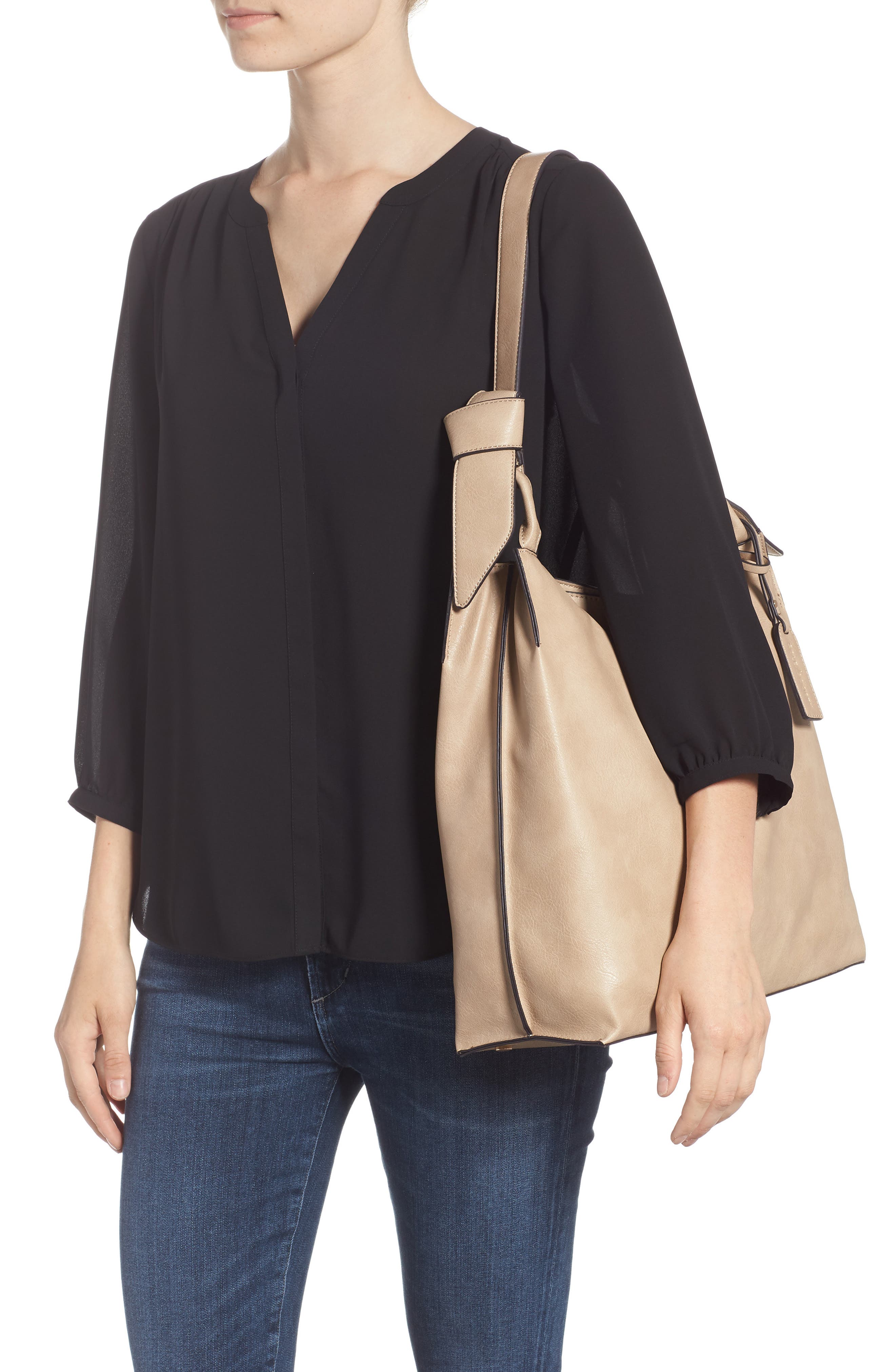 Sole Society Josah Faux Leather Shoulder Bag, Alternate, color, 